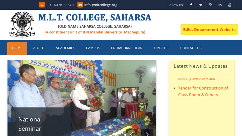 MLT College B.Ed Website